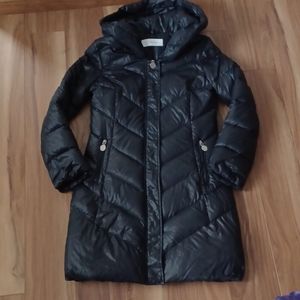 Tahari Down Long Hooded Winter Coat S